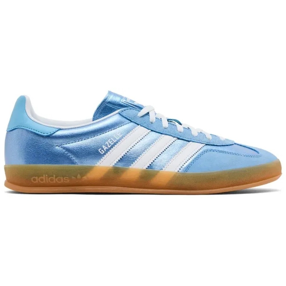 adidas Gazelle Indoor Womens Size 6.5‎ Shoes Blue Cloud White Gum JS1407 NEW